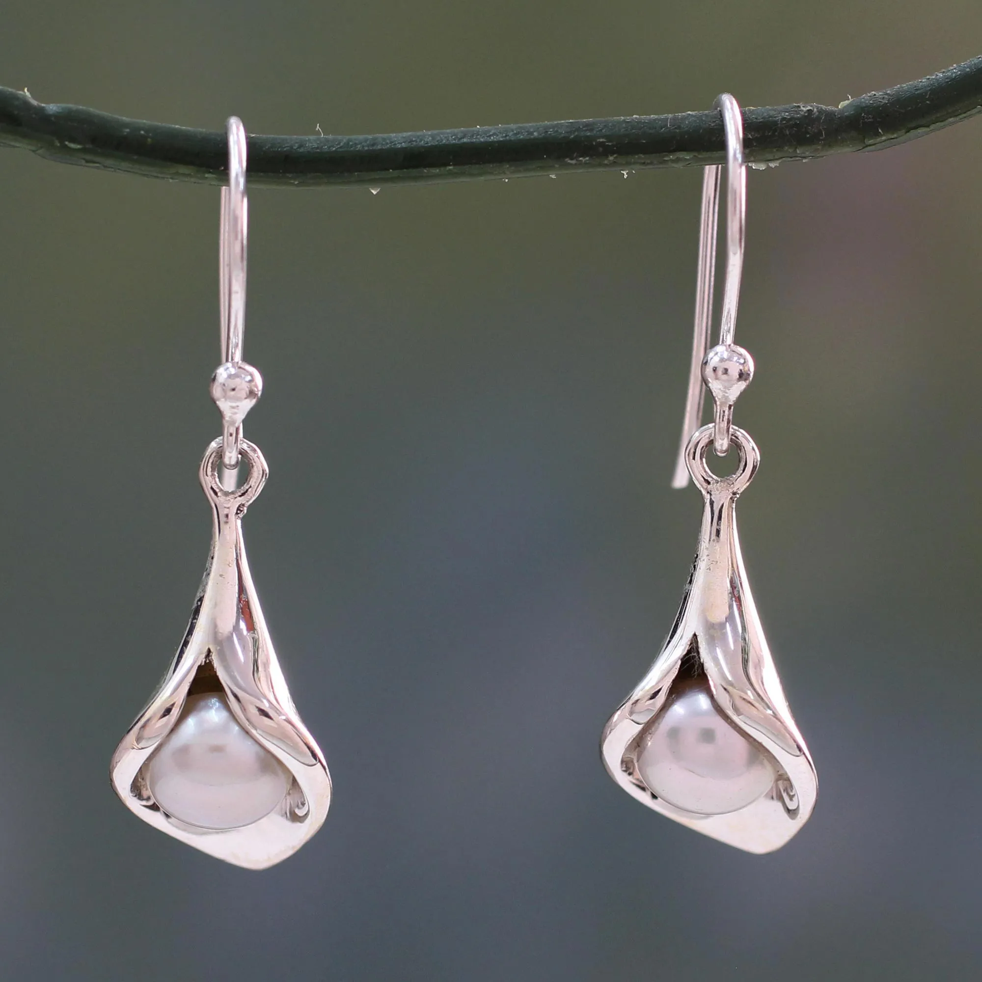 Calla Lily Sterling Silver Earrings