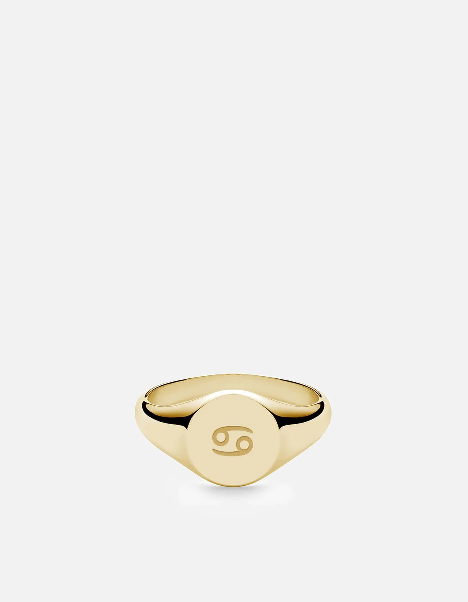 Cancer Astro Signet Ring, 14k Gold