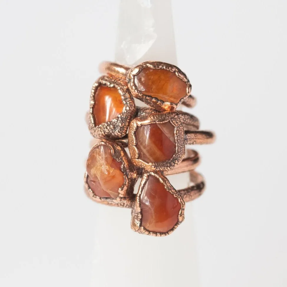 Carnelian Electroform Rings