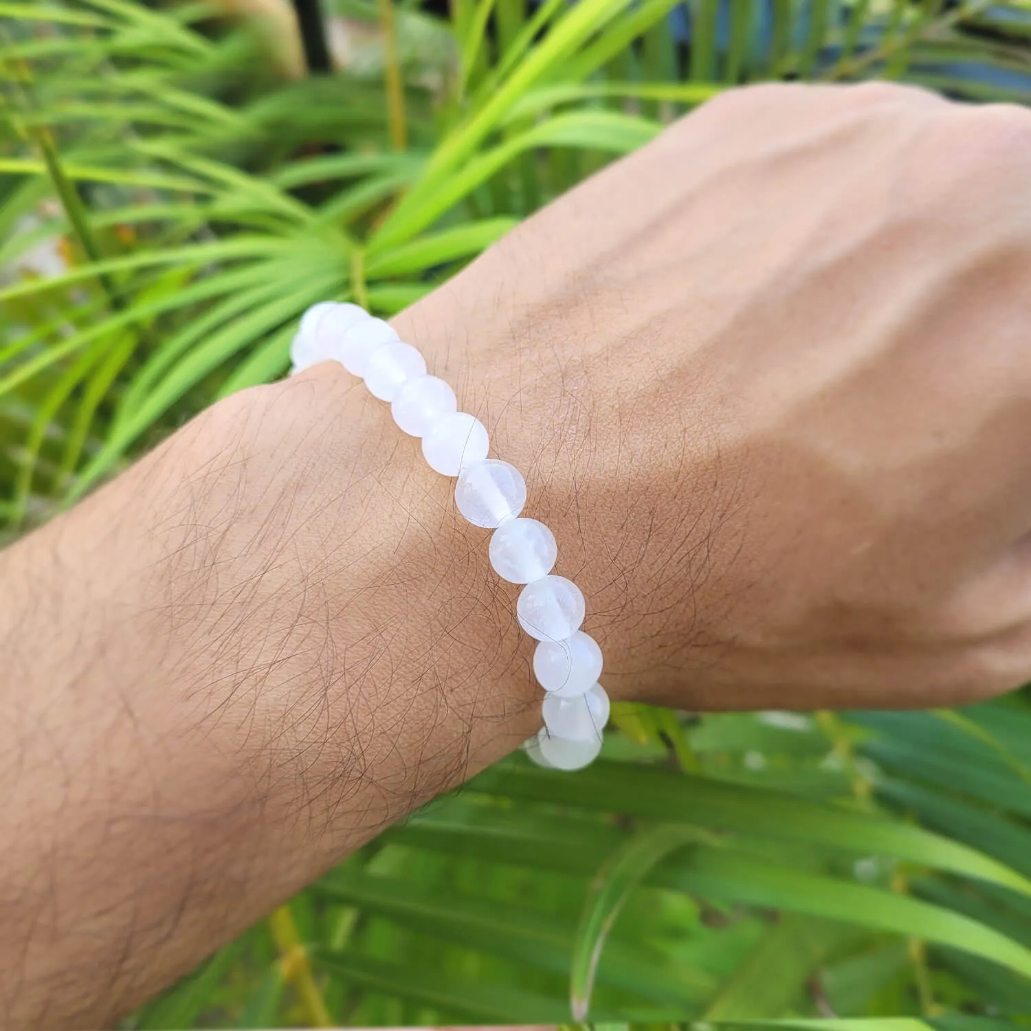 Certified White Moonstone 8mm Natural Stone Bracelet