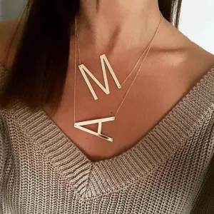 Chain Alphabet Minimalism Letter Wholesale Pendant Color Women Colar Gold Jewelry For Necklace