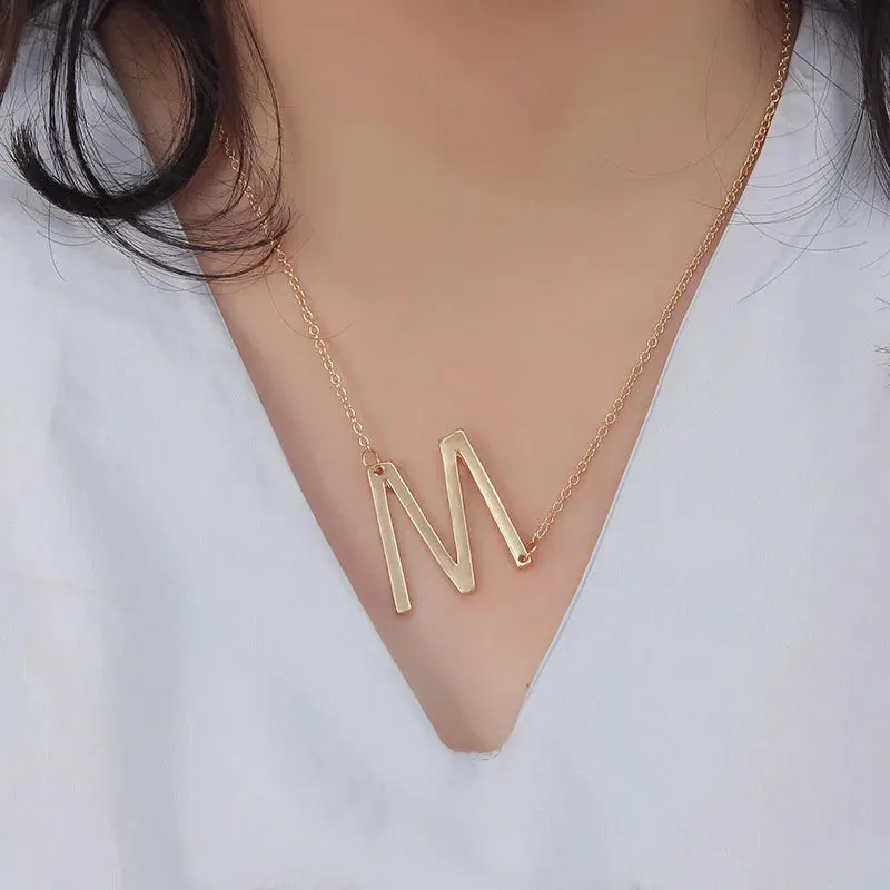 Chain Alphabet Minimalism Letter Wholesale Pendant Color Women Colar Gold Jewelry For Necklace