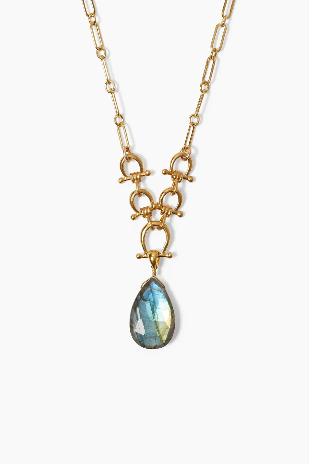 Cheval Necklace ~ Gold Labradorite