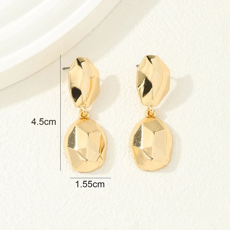 Chic Square Metal Stud Earrings - Vienna Verve Collection