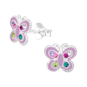 Children’s Sterling Silver Colourful Butterfly Earring’s