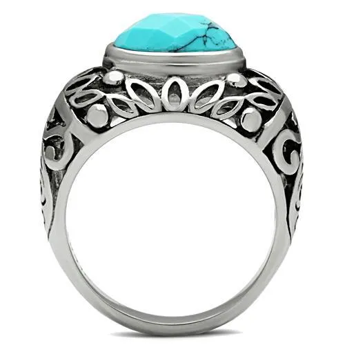 CJG2432 Stainless Steel  Turquoise Ring