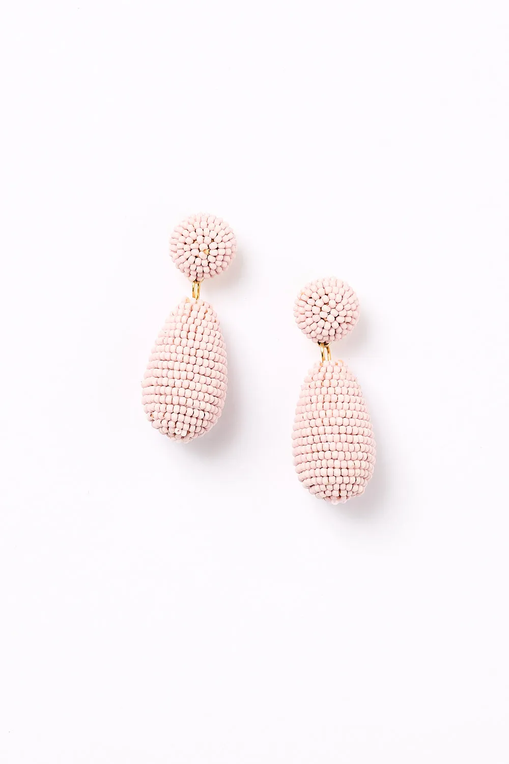 Cocoon Beaded Earrings in Light Pink