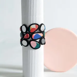 Colorful Brush Strokes Stone Bracelet