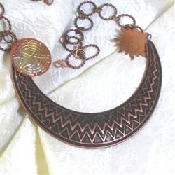 Copper Tribal Necklace Bib Style