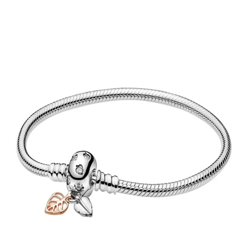 Crown T-Bar Sterling Silver Charm Bracelet