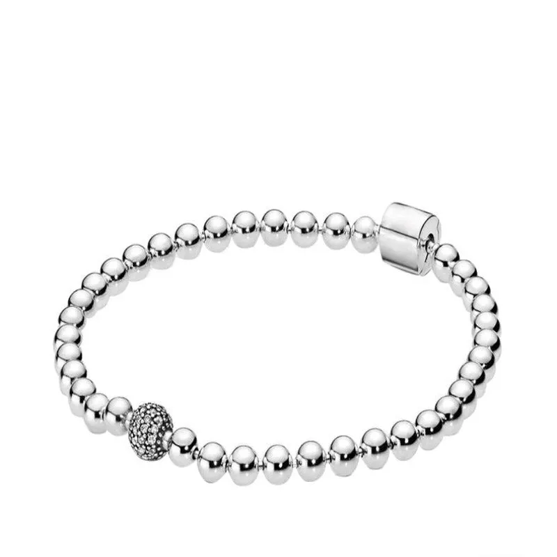 Crown T-Bar Sterling Silver Charm Bracelet