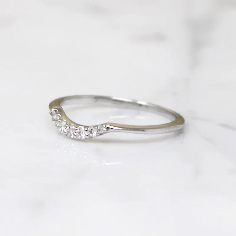 Curved Diamond Band in Recycled Gold