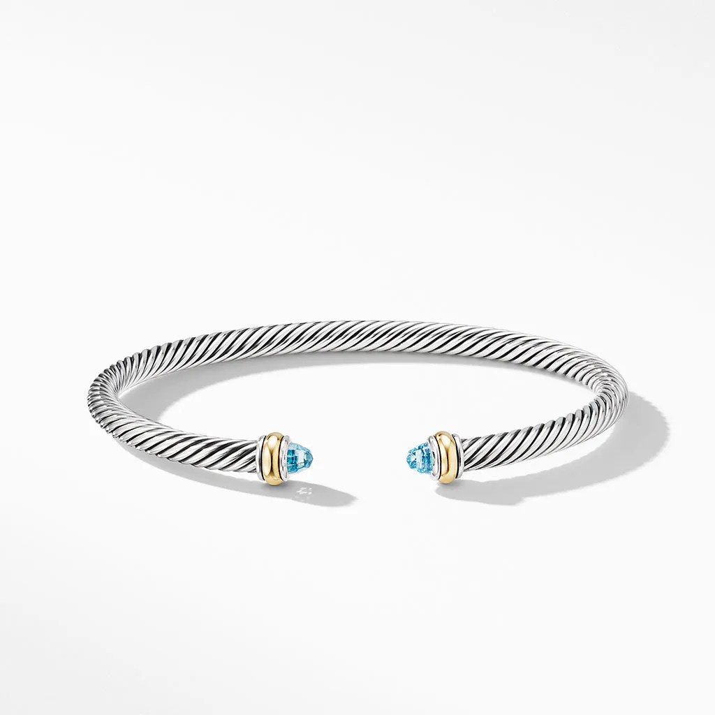 David Yurman Cable Classic Collection Bracelet with Blue Topaz