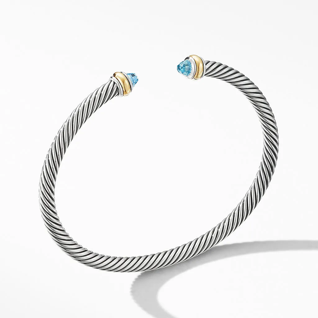 David Yurman Cable Classic Collection Bracelet with Blue Topaz