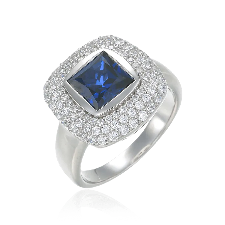 Deco Inspired Sapphire Ring