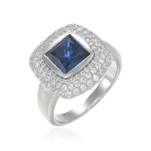 Deco Inspired Sapphire Ring