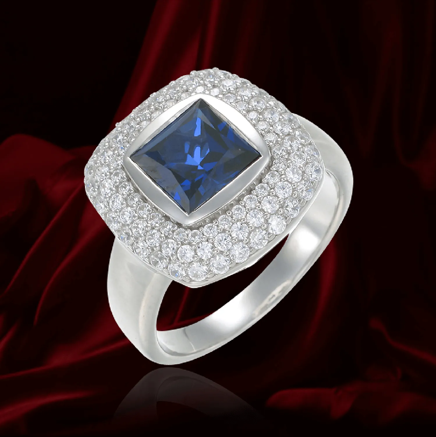 Deco Inspired Sapphire Ring