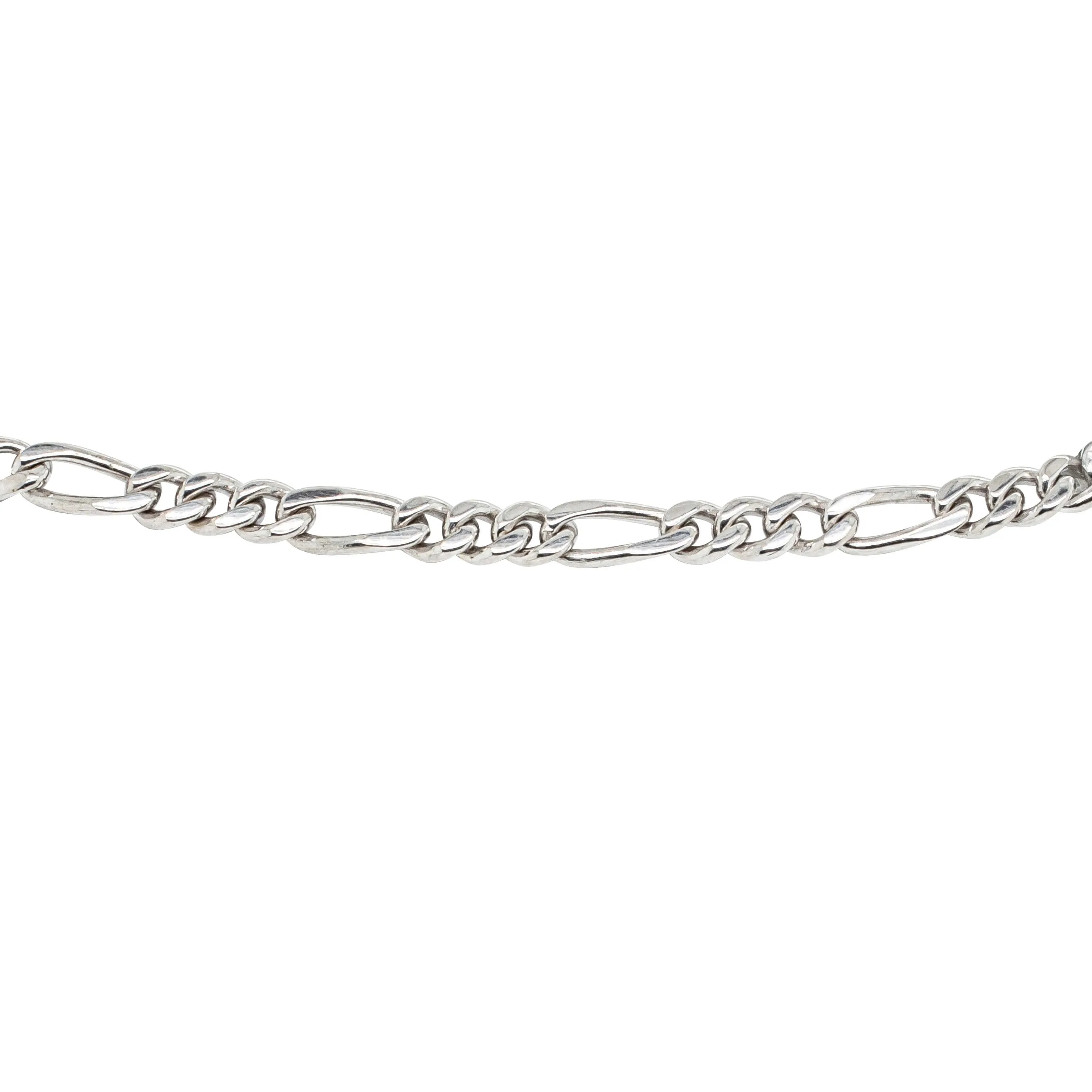 Deja Vu 9ct White Gold Figaro Bracelet