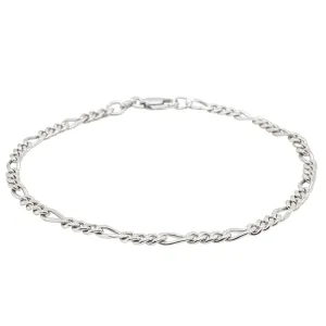 Deja Vu 9ct White Gold Figaro Bracelet