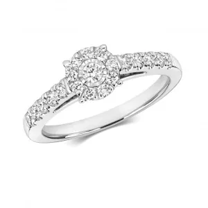 Diamond Jewellery 9ct White Gold Ring Solitaire Diamond RD699W