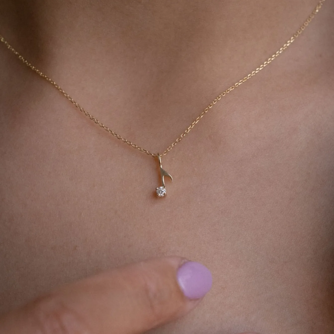 Diamond Music Note Necklace