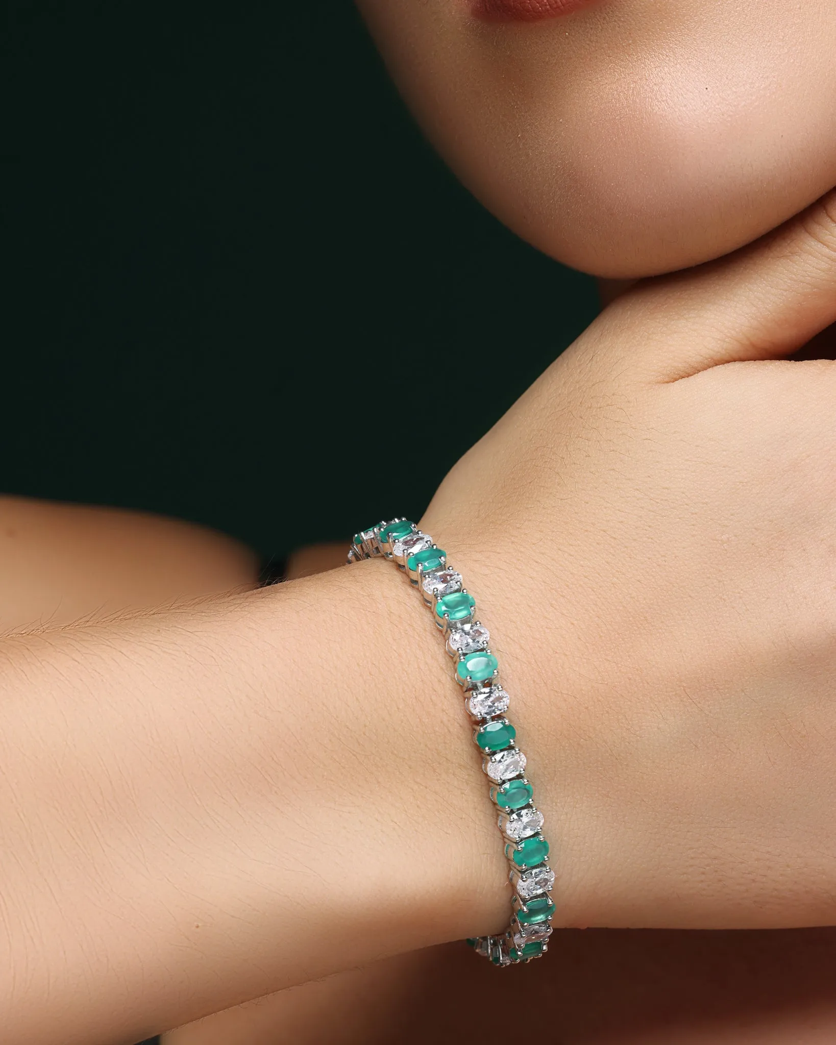 Emerald Aurora Charm Tennis Bracelet