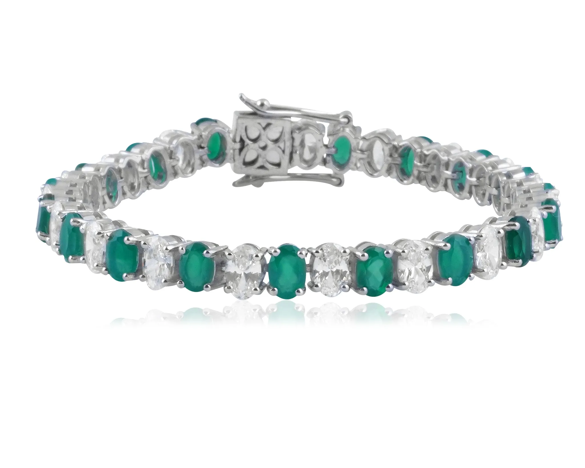 Emerald Aurora Charm Tennis Bracelet