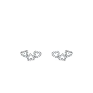 Everyday Genie S925 Sterling Silver Zircon Inlay Stud Earrings