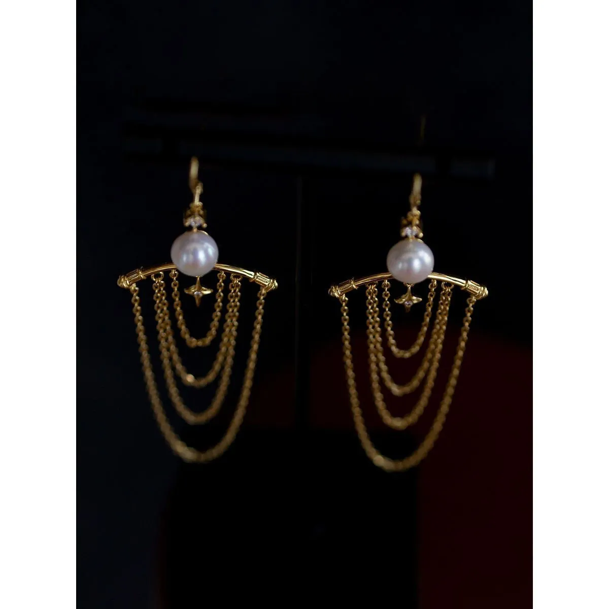 Exotic Gold Plated Dangle Earrings - Anti-Tarnish Finish