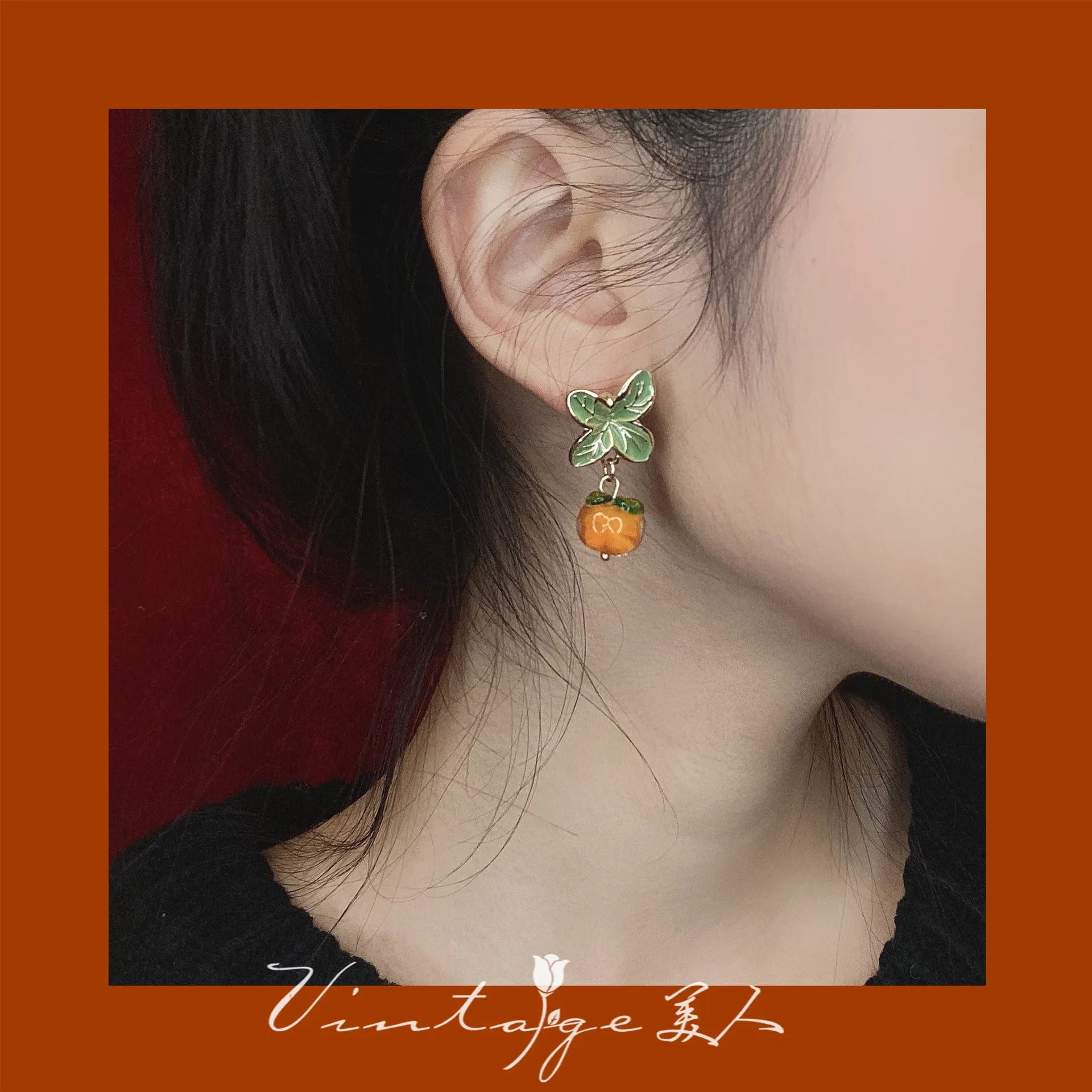 Exquisite Beauty Japanese Girl Glass Earrings