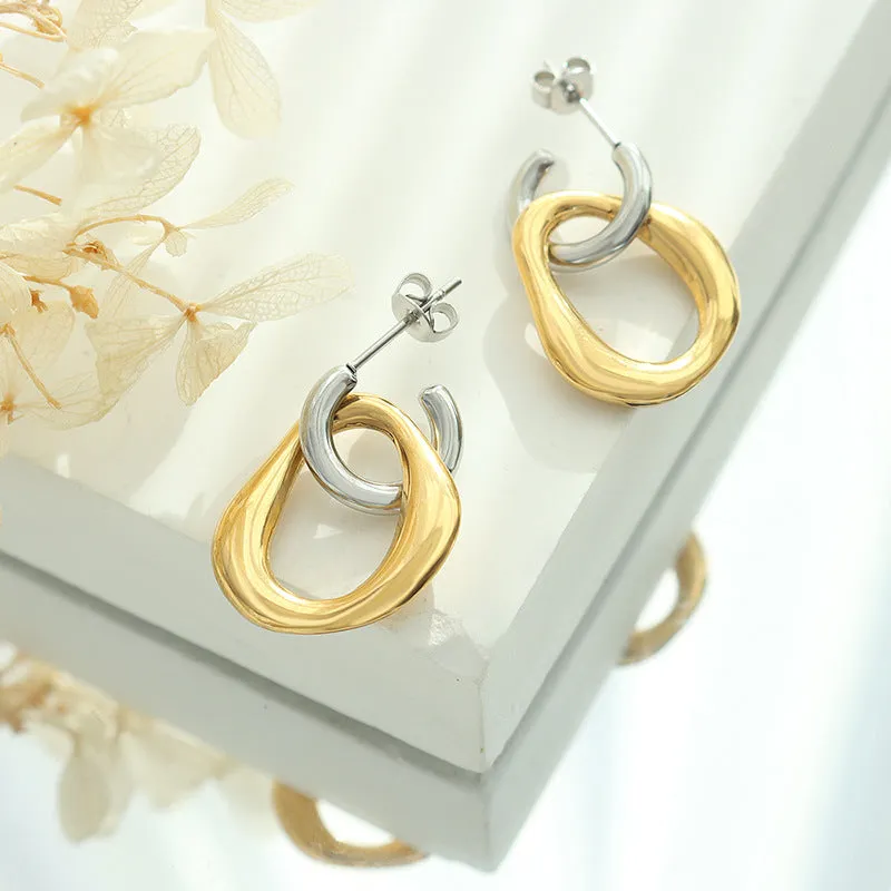 Exquisite Geometric Gold-Plated Earrings by Planderful Collection