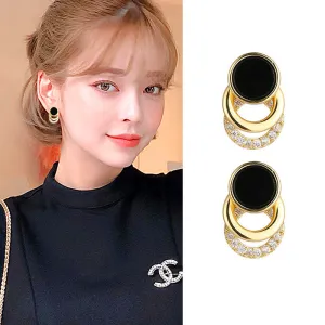 Fashionable simple full diamond all-match earrings