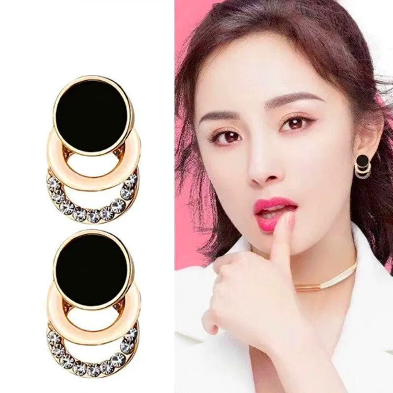 Fashionable simple full diamond all-match earrings