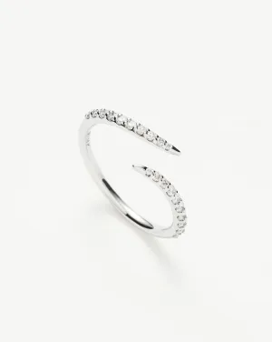 Fine Open Claw Ring | 14k White Gold/Diamond