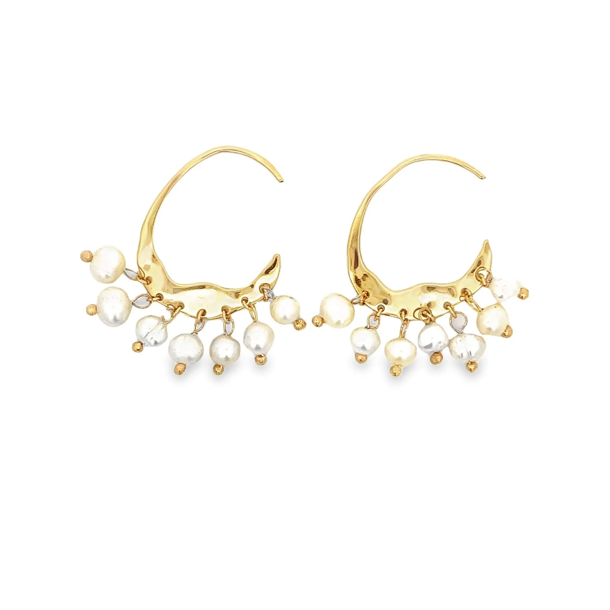 Fish Hook Dangle Pearl Earrings (K354)