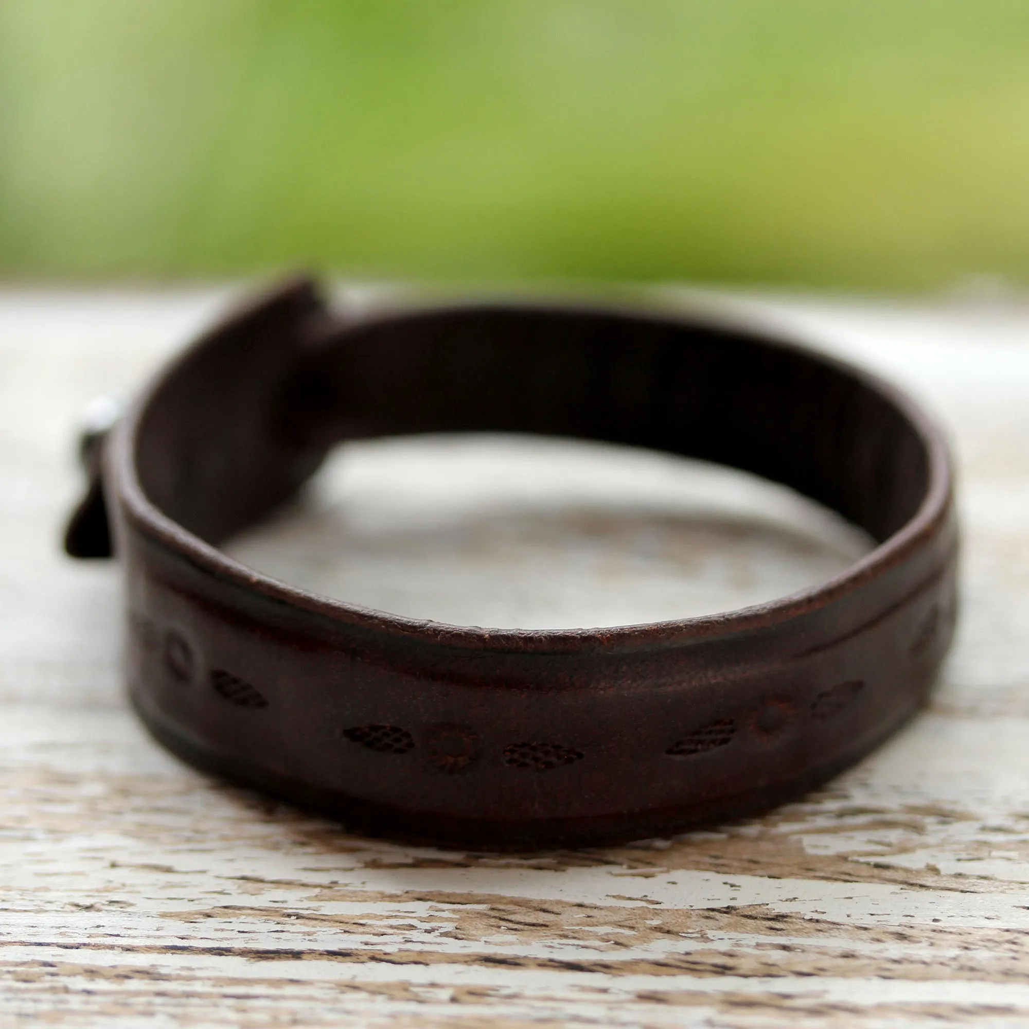 Floral Chimes Leather wristband bracelet