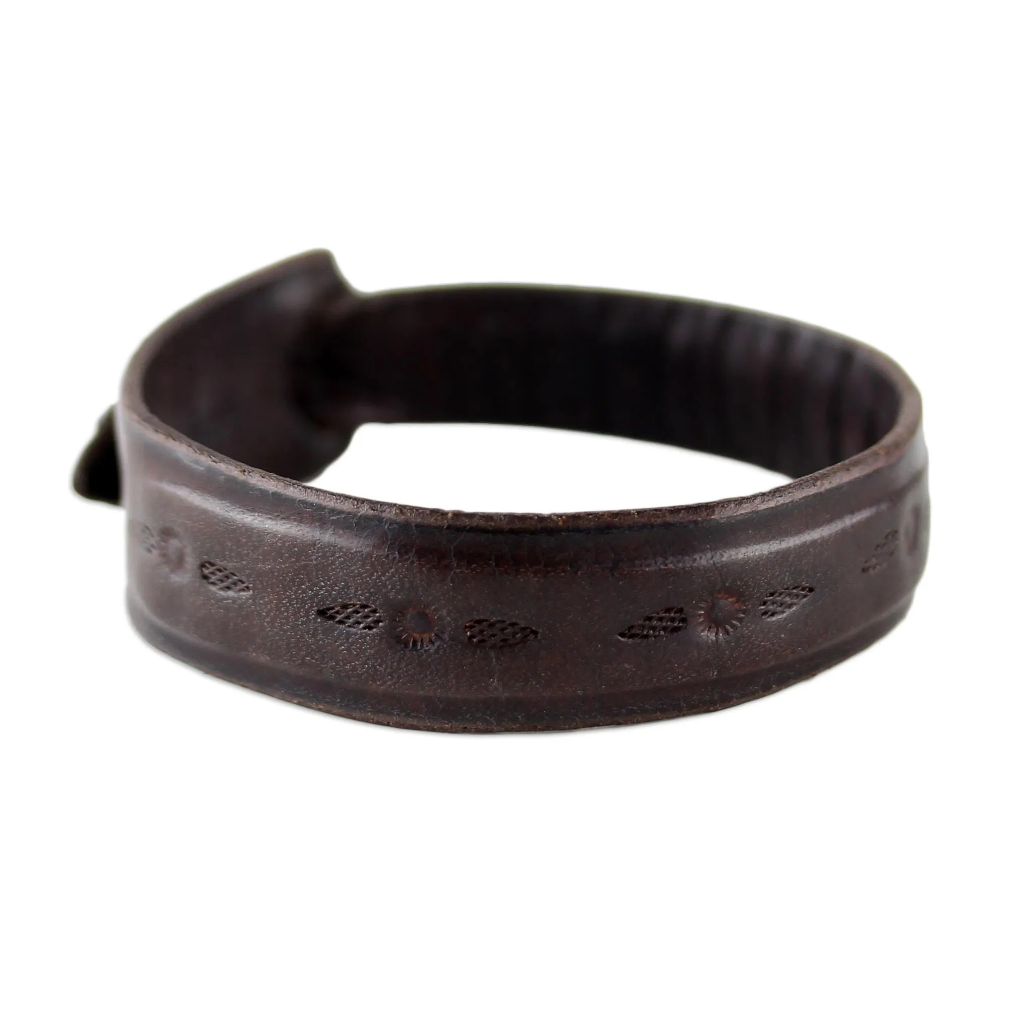 Floral Chimes Leather wristband bracelet