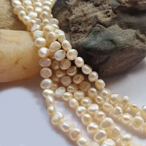 Freshwater, Pear, Real, Pearl, Sold, Per, Line, about,  68 Beads, String, Nugget Natural, Color Size, Approximately 6~8mm