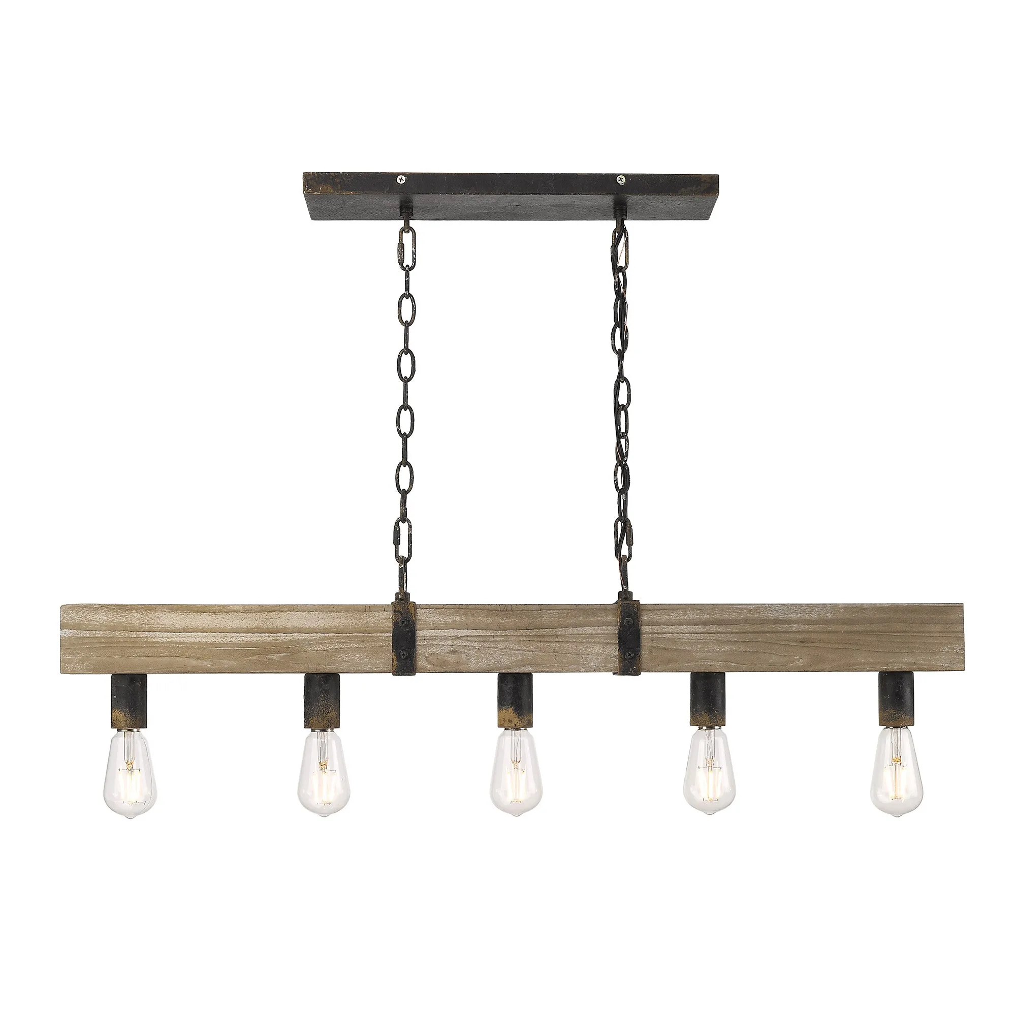 Garrett Linear Pendant in Antique Black Iron