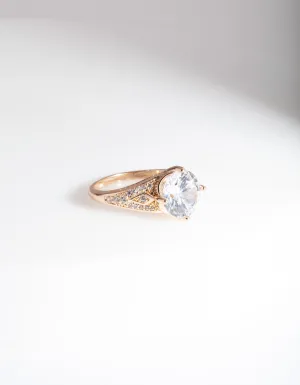 Gold Cubic Zirconia Celebrity Ring