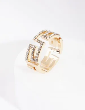 Gold Diamante Egyptian Ring