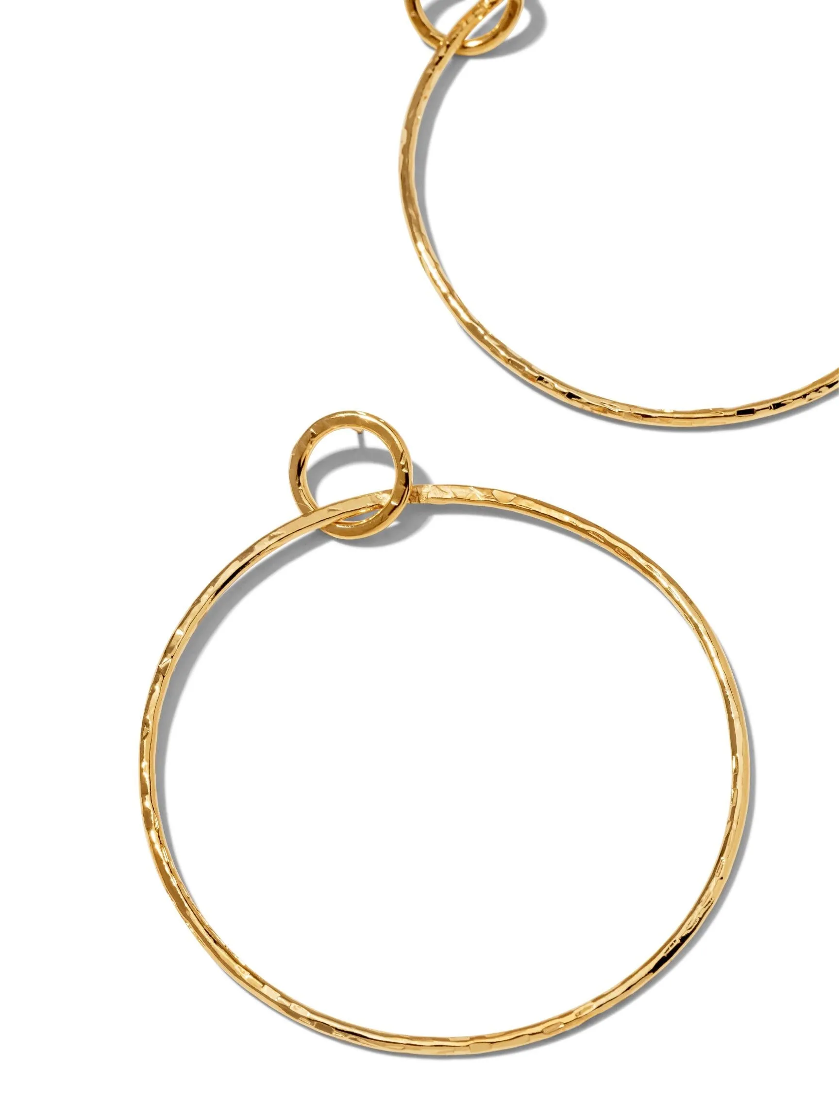 Gold Ellen Medium Textured Hoop Post Earrings