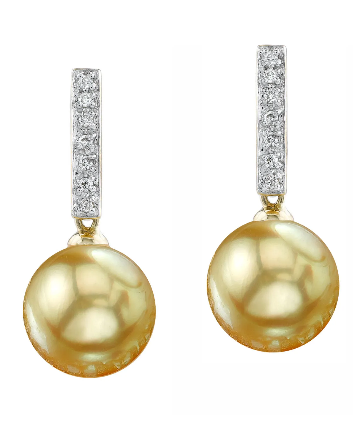 Golden South Sea Pearl & Diamond High Life Earrings