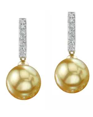 Golden South Sea Pearl & Diamond High Life Earrings