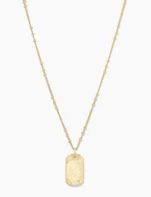 Gorjana Griffin Dog Tag Necklace, Gold