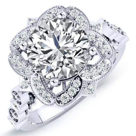 Hana - GIA Natural Round Diamond Engagement Ring