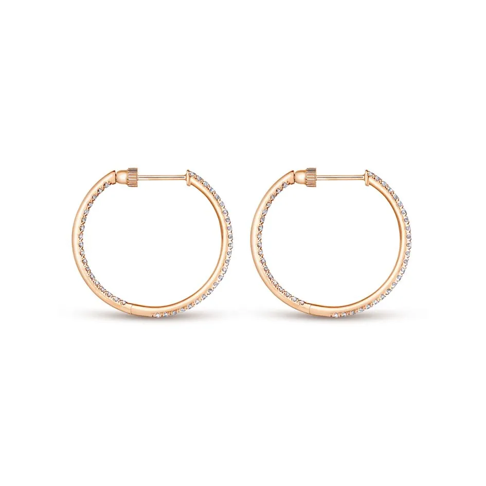 Inside-Out French Pavé Diamond Hoop Earrings