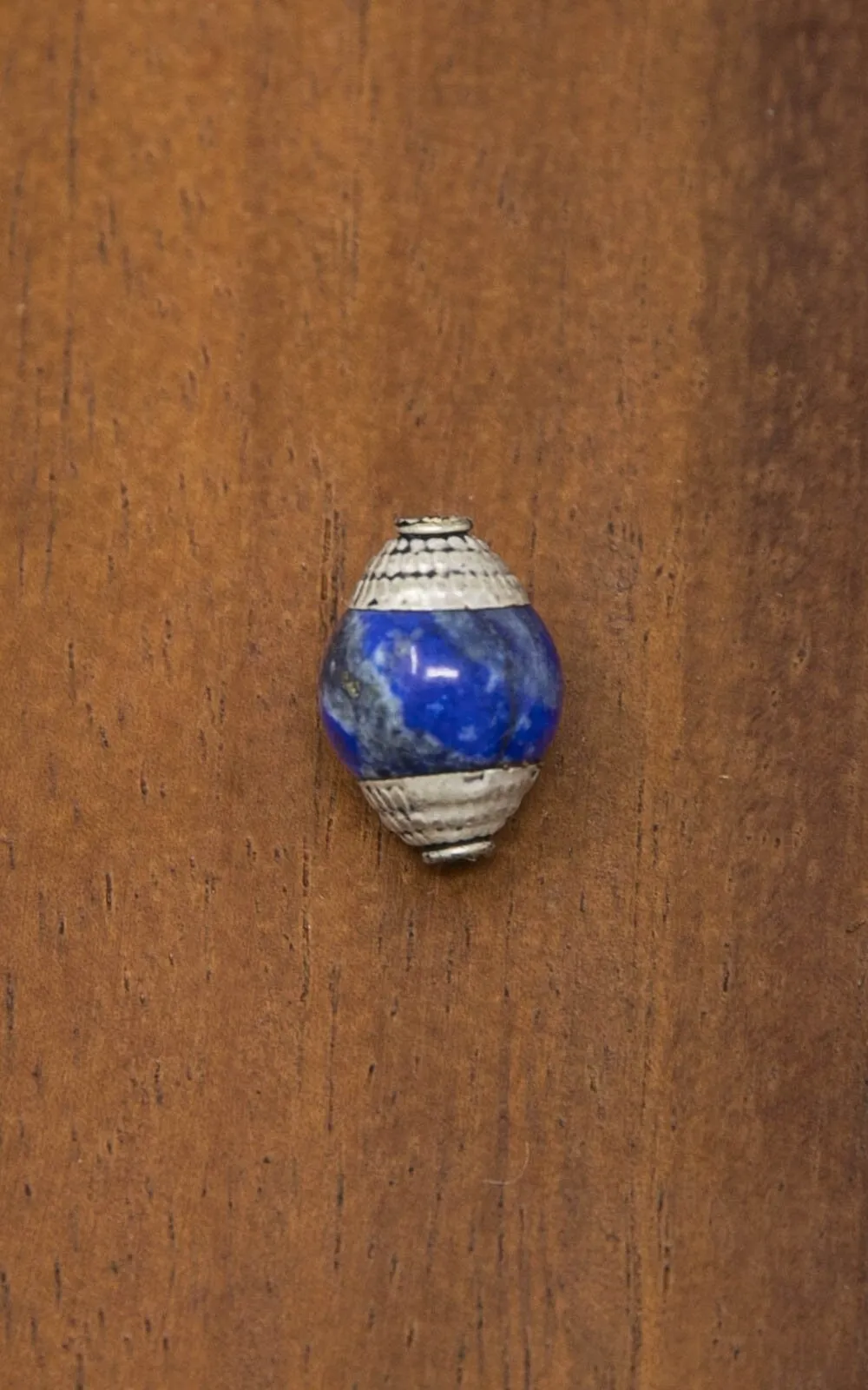 Lapis Lazuli Inlaid Capped Antique Spacer Nepal Beads - B13