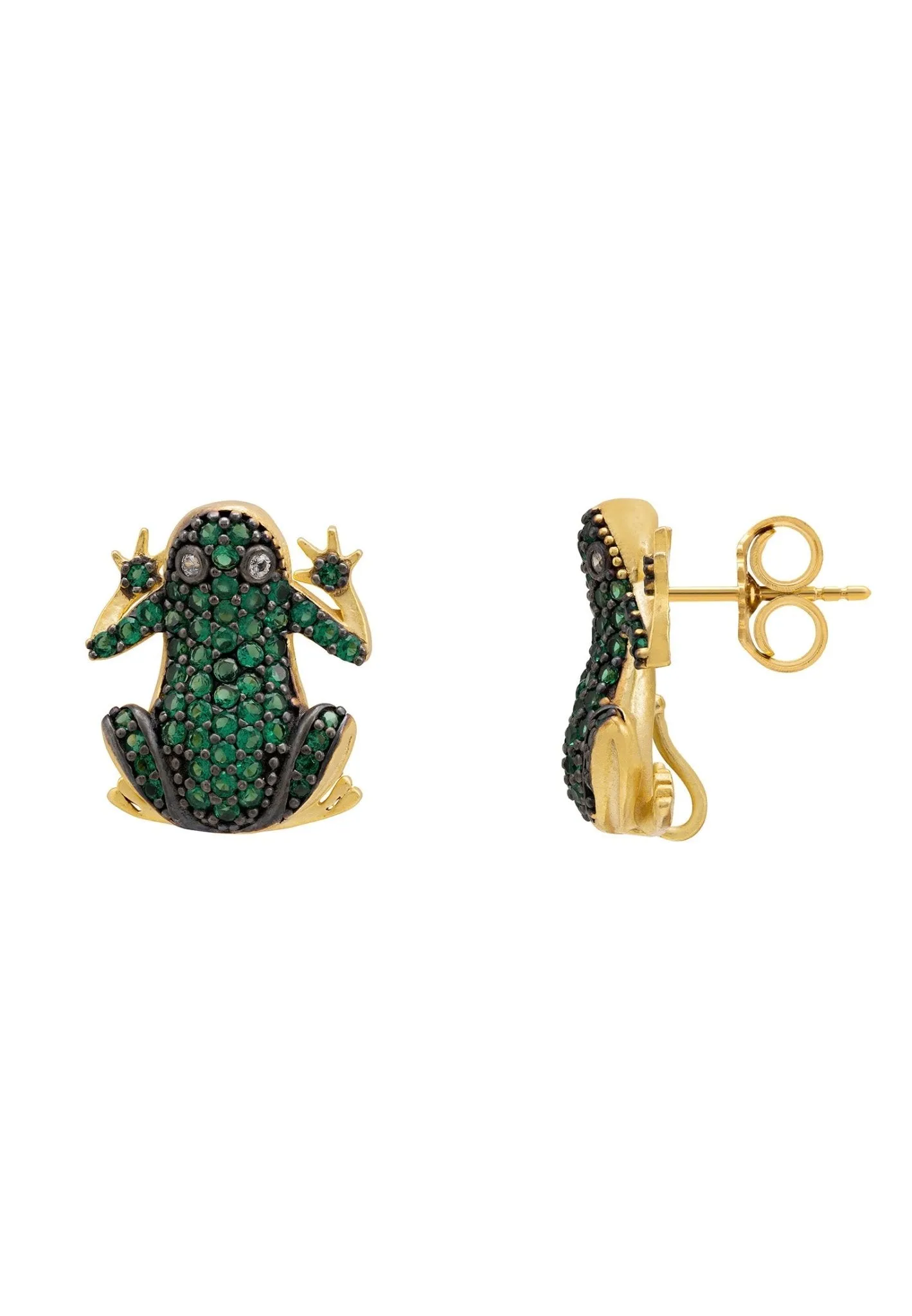 Latelita London Leap Frog Stud Earrings Gold