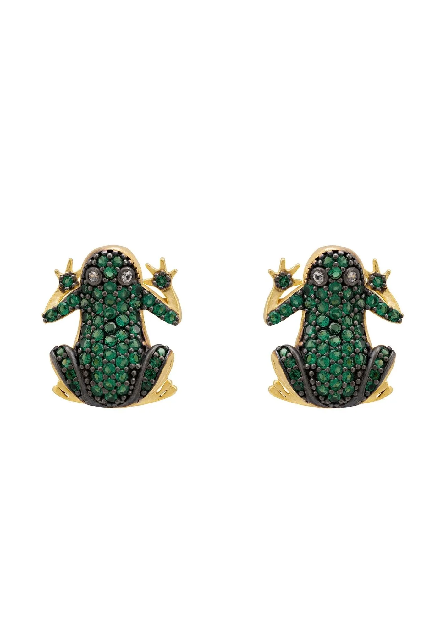 Latelita London Leap Frog Stud Earrings Gold